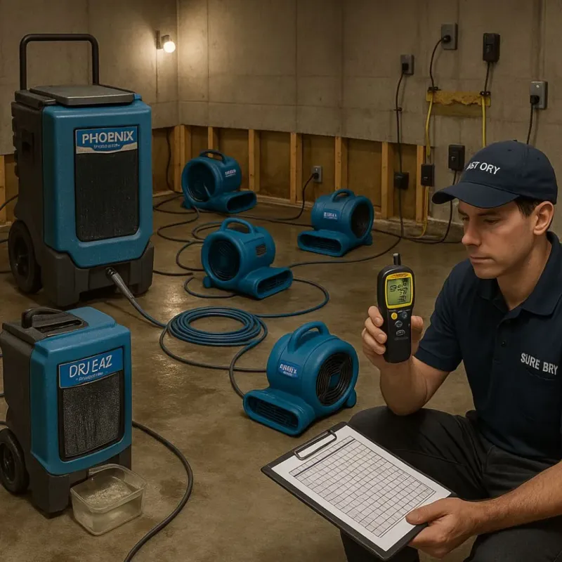 Structural Drying and Dehumidification process in Carson, ND